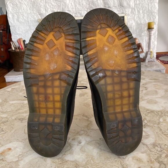 Dr. Martens 11845 Yellow Stitch Leather Wingtip Brogues - Picture 14 of 16